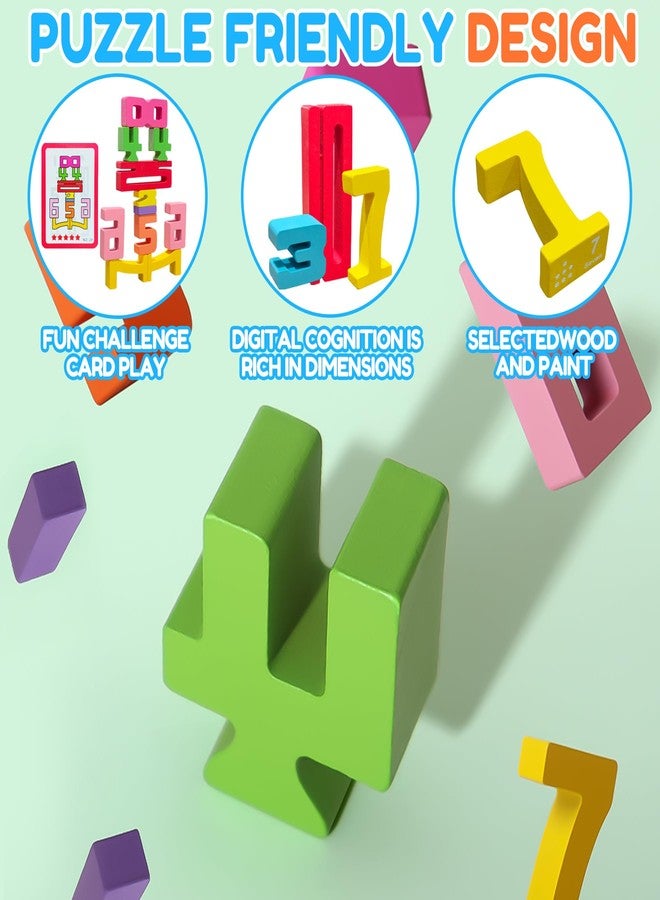 XPQKDC Wooden Number Building Blocks - 20Pcs Stacking for 3+ Years Old Kids, Digital Building Blocks, 1-10 Digital Blocks Toys, Balance Competition Toy, Educational Gift for Boys and Girls - Image 3